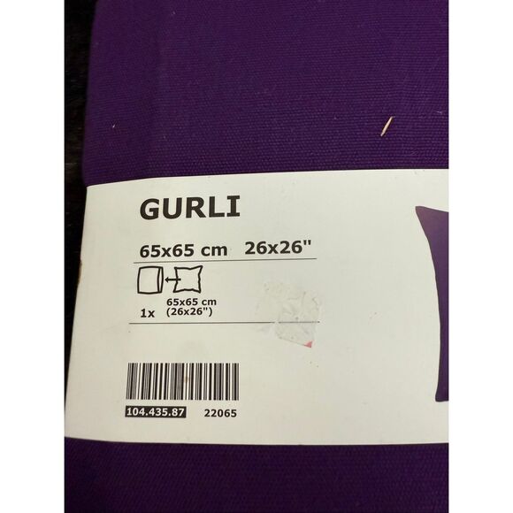 Ikea GURLI Cushion Cover 20 x 20" Dark Lilac Purple Pillow cover NEW - Picture 2 of 3